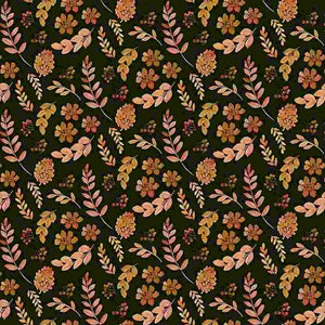 Dear Stella Wood You Be Mine Fall Leaves in Caviar Quilt Fabric Canada