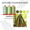 Aurifil Colour Builder 2022- March | Walking Palm
